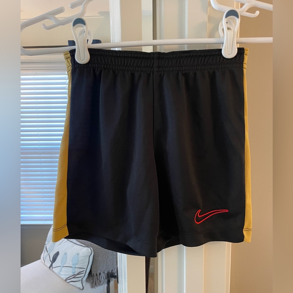Boys Black and Gold Nike Dri-Fit Shorts - XS / Like New
